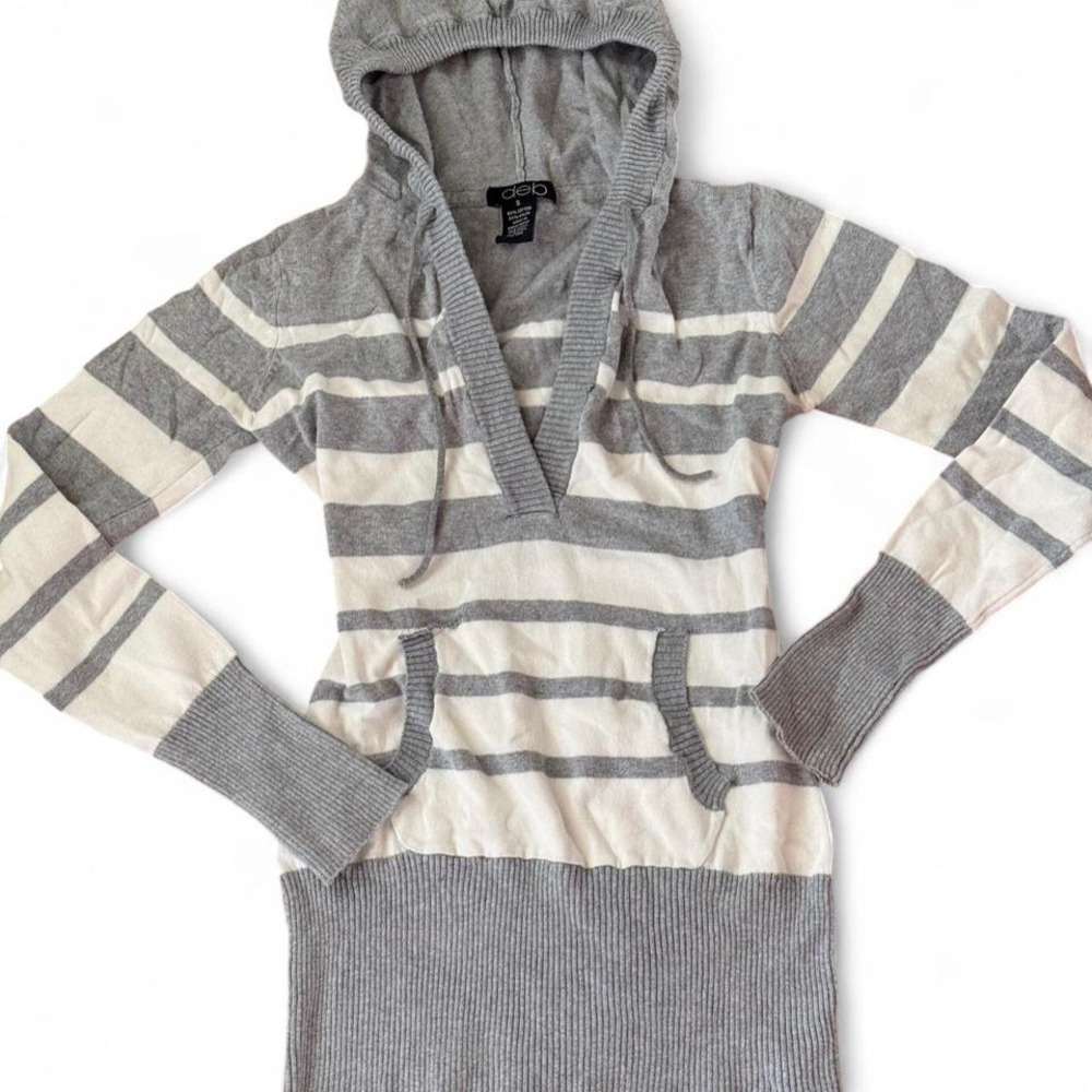 Y2K 2000s style "Deb" striped‎ sweater hoodie top